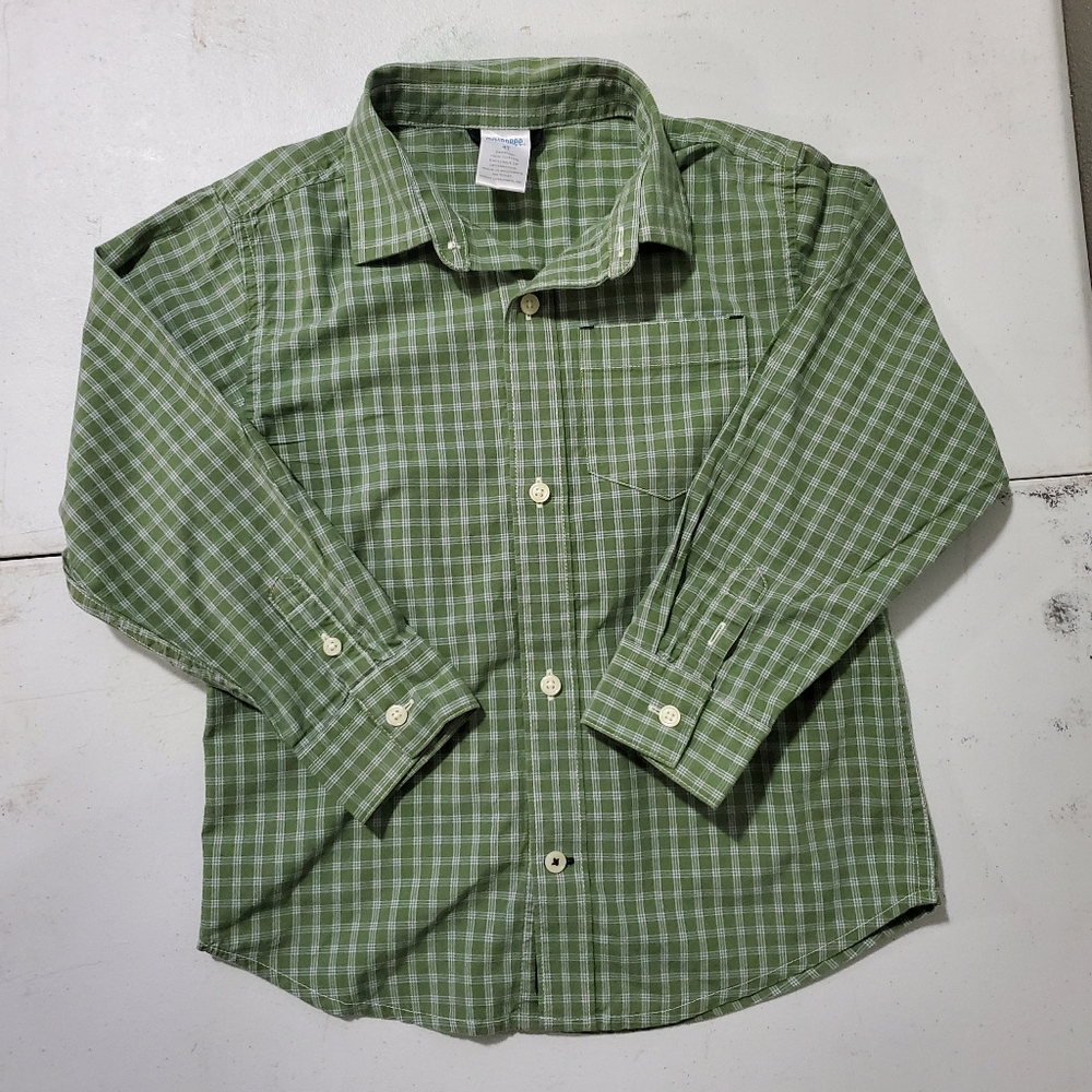 Gymboree Green Checkered Kids Button Down Shirt